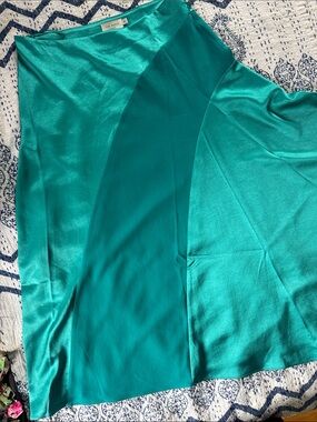 Ted Baker Teal Satin Panel Midi Skirt